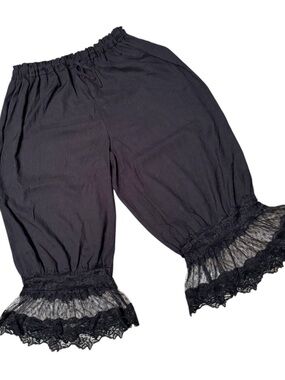 NWOT Unbranded Black Lace-Trim Balloon Keg Bloomers Size Small